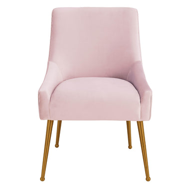 TOV Beatrix Pleated Performance Velvet Dining Chair Blush