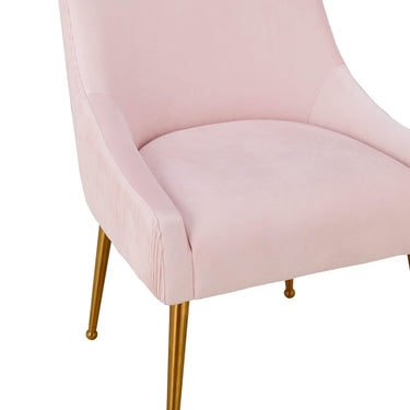 TOV Beatrix Pleated Performance Velvet Dining Chair Blush