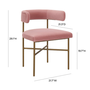TOV Kim Performance Velvet Dining Chair Blush