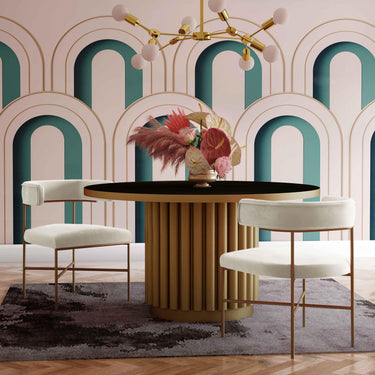 TOV Kim Performance Velvet Dining Chair Cream