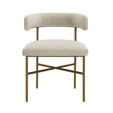 TOV Kim Performance Velvet Dining Chair Cream