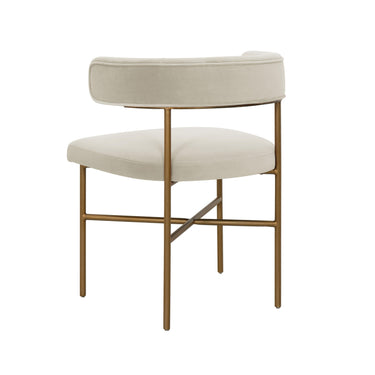 TOV Kim Performance Velvet Dining Chair Cream