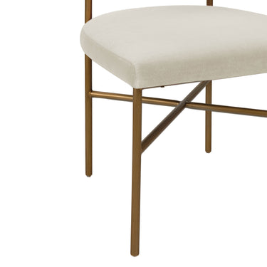 TOV Kim Performance Velvet Dining Chair Cream