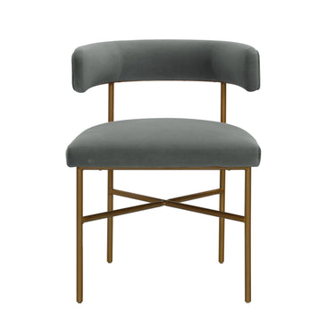 TOV Kim Performance Velvet Dining Chair Grey