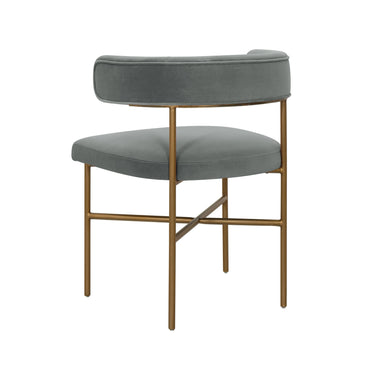 TOV Kim Performance Velvet Dining Chair Grey