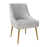 TOV Beatrix Pleated Performance Velvet Dining Chair Light Grey