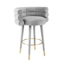 TOV Betty Performance Velvet Stool, Grey / Bar Height option, image 1
