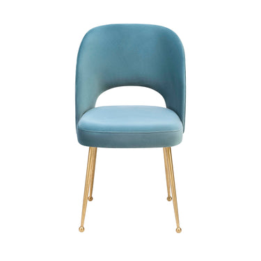 TOV Swell Performance Velvet Dining Chair Sea Blue
