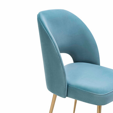 TOV Swell Performance Velvet Dining Chair Sea Blue