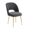TOV Swell Performance Velvet Dining Chair Dark Grey