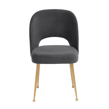 TOV Swell Performance Velvet Dining Chair Dark Grey