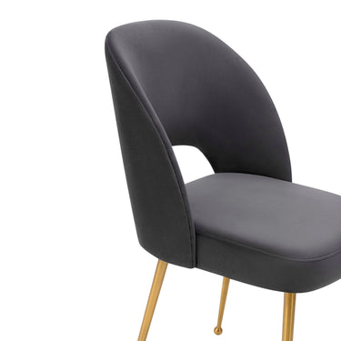 TOV Swell Performance Velvet Dining Chair Dark Grey