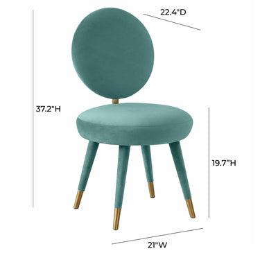 TOV Kylie Performance Velvet Dining Chair Sea Blue - ON FINAL SALE