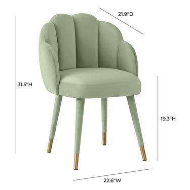 TOV Gardenia Performance Velvet Dining Chair Moss Green
