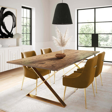 TOV Beatrix Performance Velvet Dining Chair Cognac