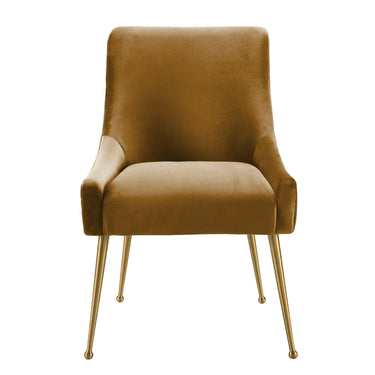 TOV Beatrix Performance Velvet Dining Chair Cognac