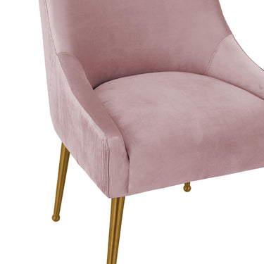 TOV Beatrix Pleated Performance Velvet Dining Chair Mauve