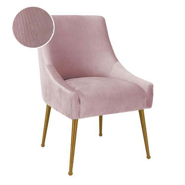 TOV Beatrix Pleated Performance Velvet Dining Chair Mauve