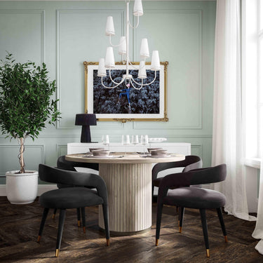 TOV Lucia Performance Velvet Dining Chair Black