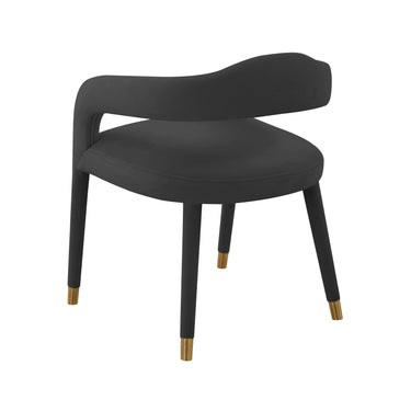 TOV Lucia Performance Velvet Dining Chair Black