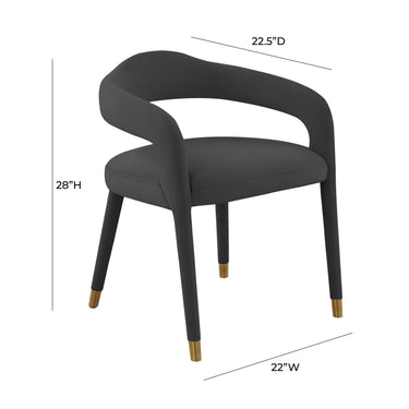 TOV Lucia Performance Velvet Dining Chair Black