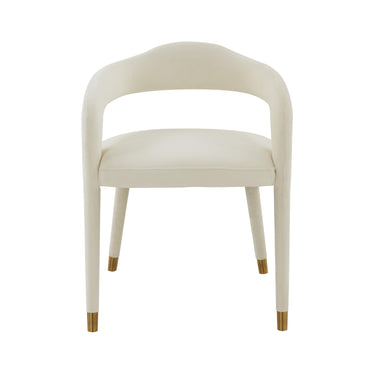 TOV Lucia Performance Velvet Dining Chair Cream