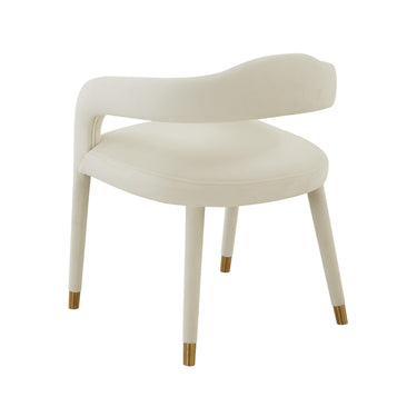 TOV Lucia Performance Velvet Dining Chair Cream