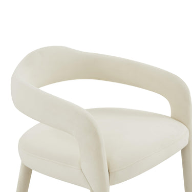 TOV Lucia Performance Velvet Dining Chair Cream