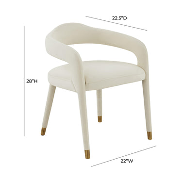 TOV Lucia Performance Velvet Dining Chair Cream