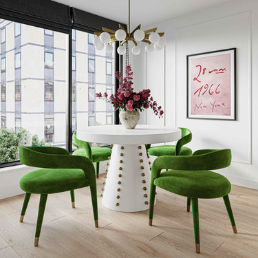 TOV Lucia Performance Velvet Dining Chair Green
