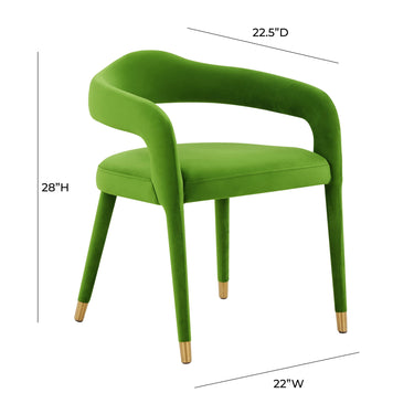 TOV Lucia Performance Velvet Dining Chair Green