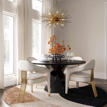 TOV Corralis Cream Performance Linen Dining Chair Cream