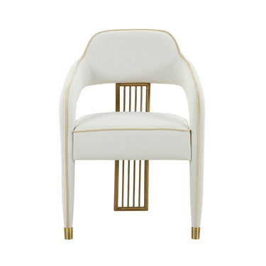 TOV Corralis Cream Performance Linen Dining Chair Cream