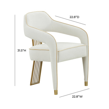 TOV Corralis Cream Performance Linen Dining Chair Cream