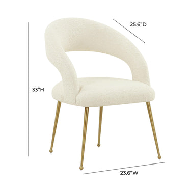 TOV Rocco Performance Boucle Dining Chair Cream
