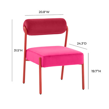 TOV Jolene Performance Velvet Dining Chair - Set of 2 Pink