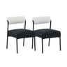 TOV Jolene Cream and Black Performance Linen Dining Chair - Set of 2 Black, Cream - ON FINAL SALE
