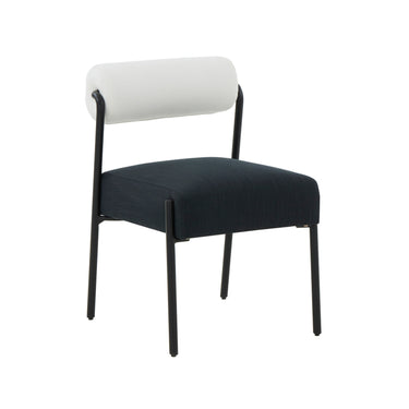 TOV Jolene Cream and Black Performance Linen Dining Chair - Set of 2 Black, Cream - ON FINAL SALE