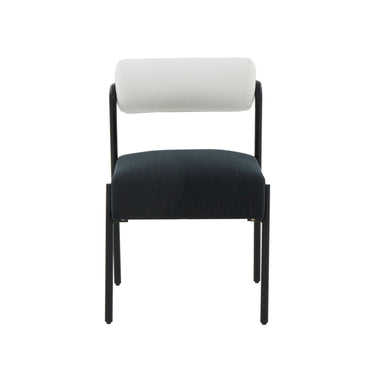 TOV Jolene Cream and Black Performance Linen Dining Chair - Set of 2 Black, Cream - ON FINAL SALE