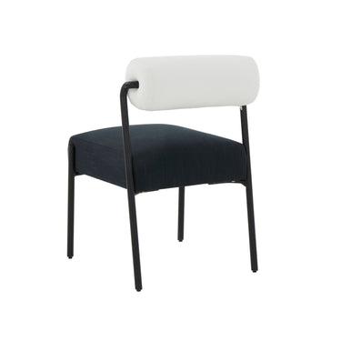 TOV Jolene Cream and Black Performance Linen Dining Chair - Set of 2 Black, Cream - ON FINAL SALE