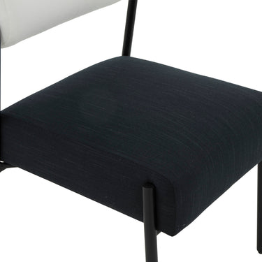 TOV Jolene Cream and Black Performance Linen Dining Chair - Set of 2 Black, Cream - ON FINAL SALE