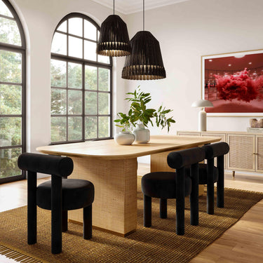 TOV Carmel Performance Velvet Dining Chair Black