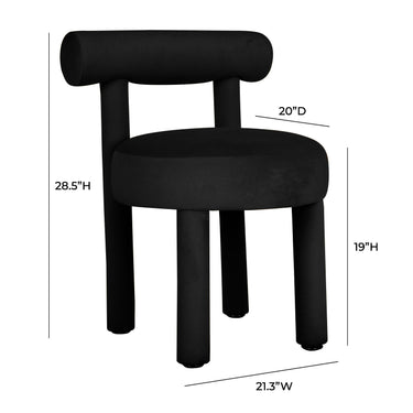 TOV Carmel Performance Velvet Dining Chair Black