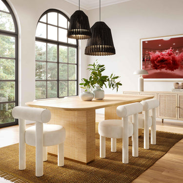 TOV Carmel Performance Velvet Dining Chair Cream