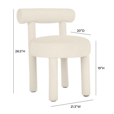 TOV Carmel Performance Velvet Dining Chair Cream