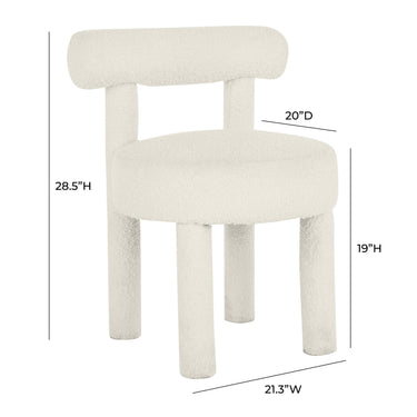TOV Carmel Cream Performance Boucle Dining Chair Cream
