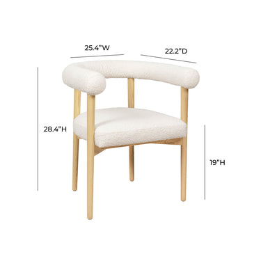 TOV Spara Performance Boucle Dining Chair Cream