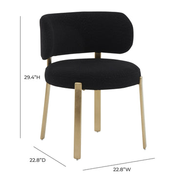 TOV Margaret Performance Boucle Dining Chair Black