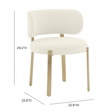 TOV Margaret Performance Boucle Dining Chair Cream