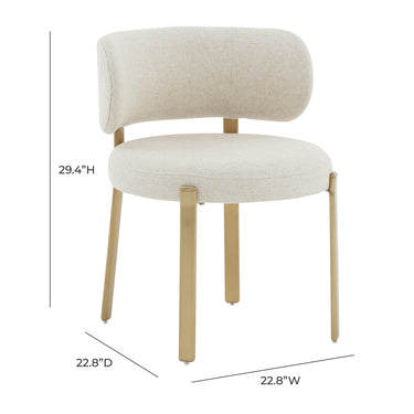 TOV Margaret Cream Performance Linen Dining Chair Cream